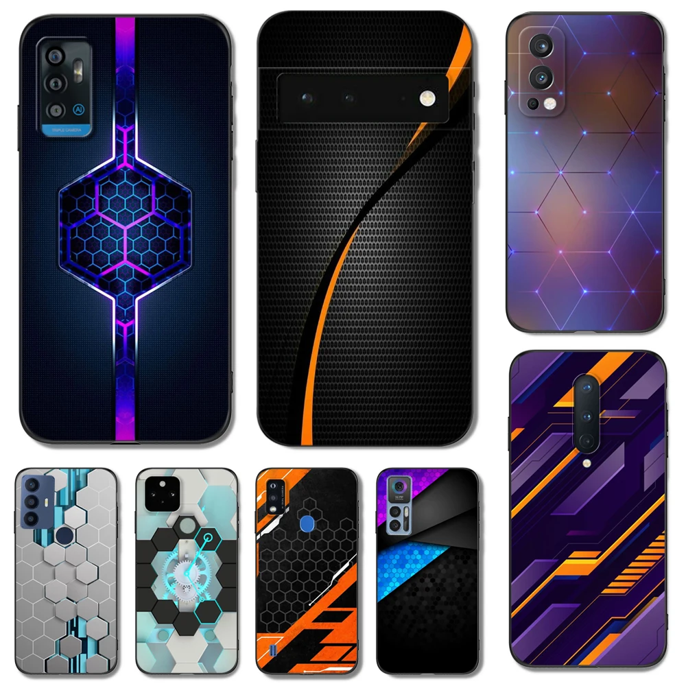 Custodia In Tpu Nero Per Google Pixel 4 4A 4Xl 5 5A 5Xl 6 6A 7 Pro Cover Car Carbon Fiber Line