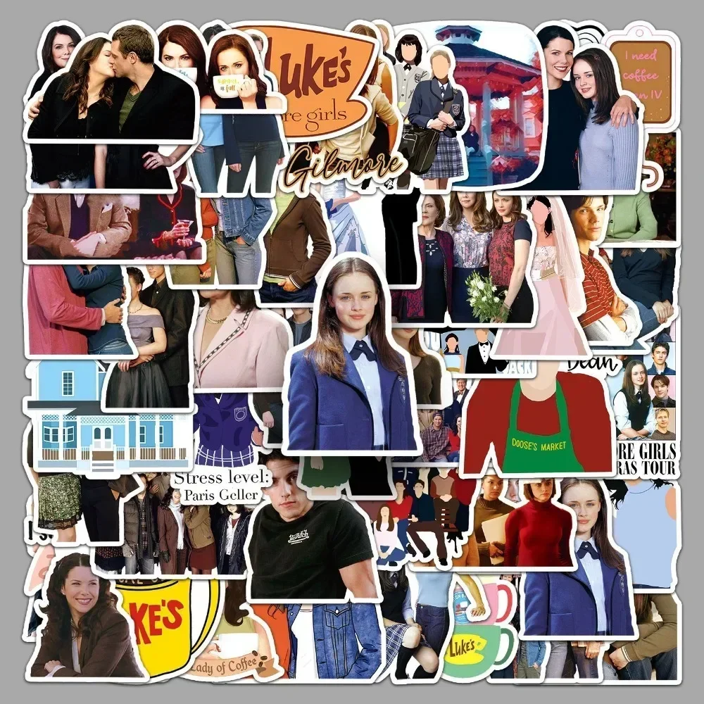 

51pcs Drama Gilmore Girls Stickers Decorate Phone Case Laptop Refrigerator Luggage Guitar Skateboard Waterproof Graffiti Decals