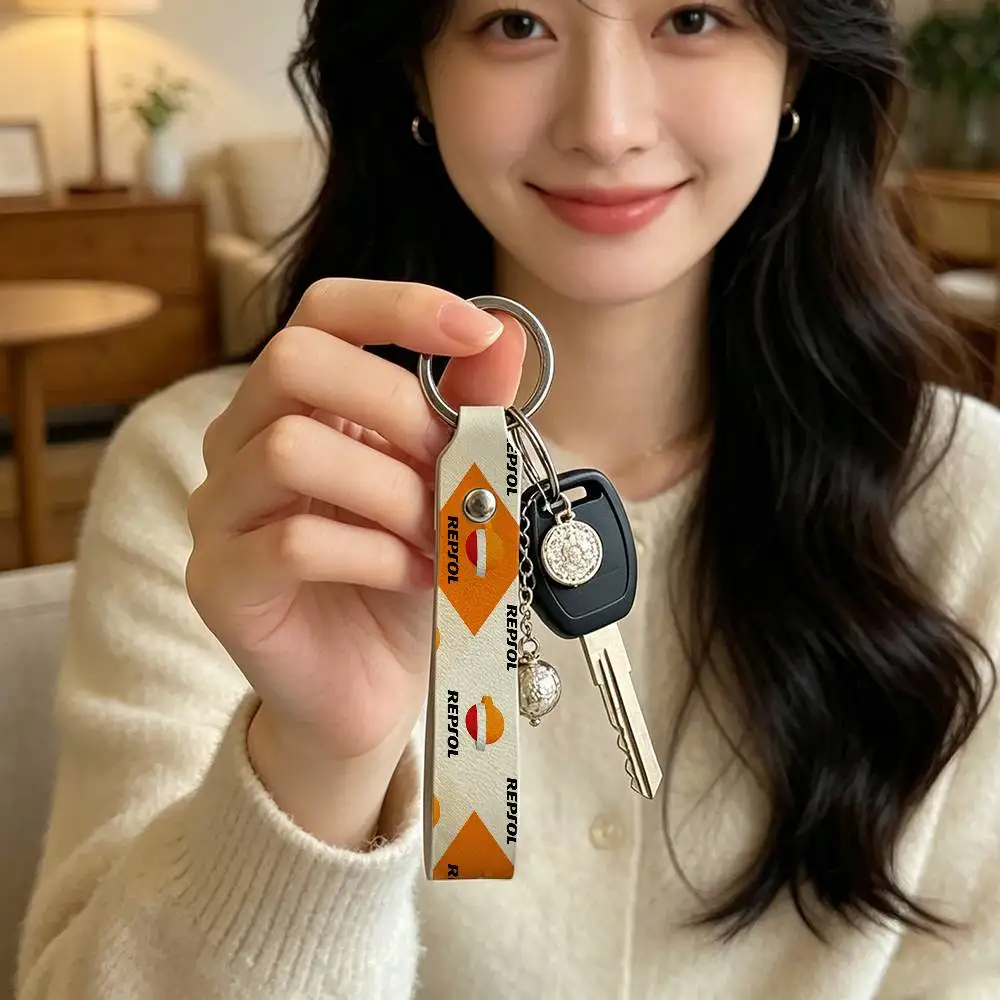 레프솔 PU 가죽 오토바이 키체인, 라이더들을 위한 범용 오토바이 키링 홀더, 남성용 선물