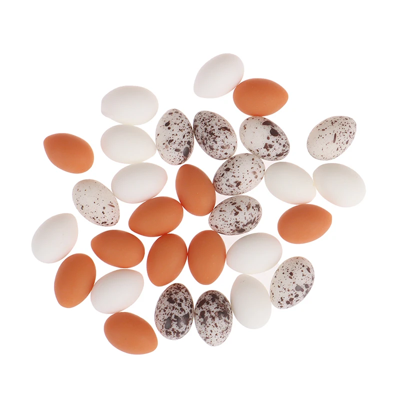 10pcs Dollhouse Miniature Simulation Eggs Food Model Kitchen Accessories For Doll House Decor Kids Pretend Play Toys