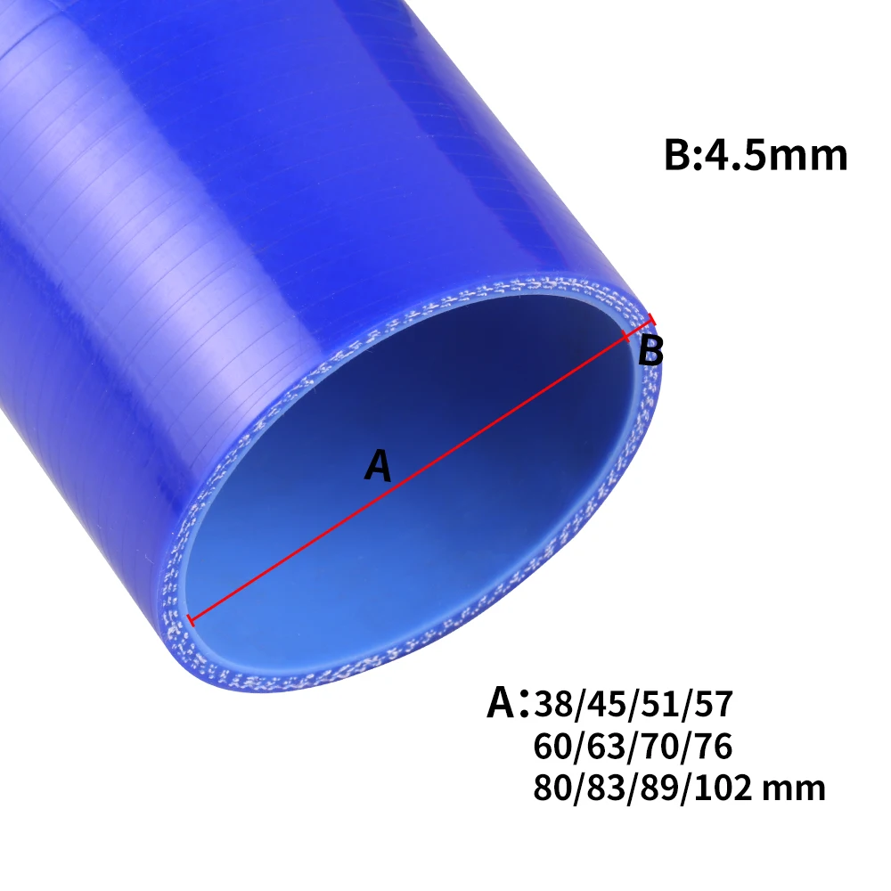 4PLY Silicone 45 Degree Elbow intercooler Turbo Hose Pipe 45mm 1.75 1-3/4 BK e