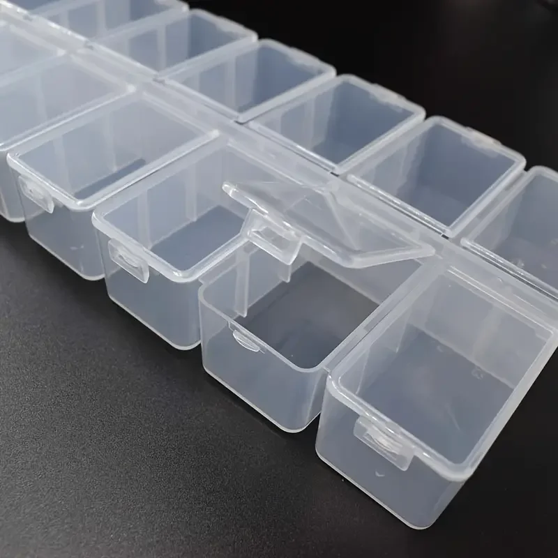 1pc 14 Grids Rectangle Plastic Jewelry Box Compartment Storage Box Case Jewelry Earring Bead Craft Display Container Organizer,