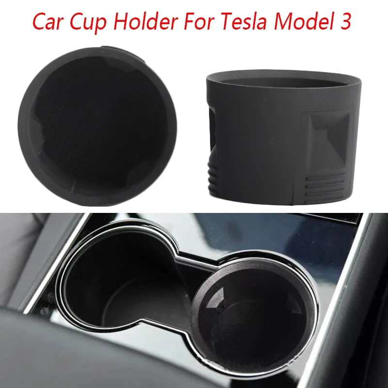 

Car Cup Holder Mounts Holder Insert Expander Drink Rack Fit For Tesla Model 3 Interior Accessories New Black Car Organizer