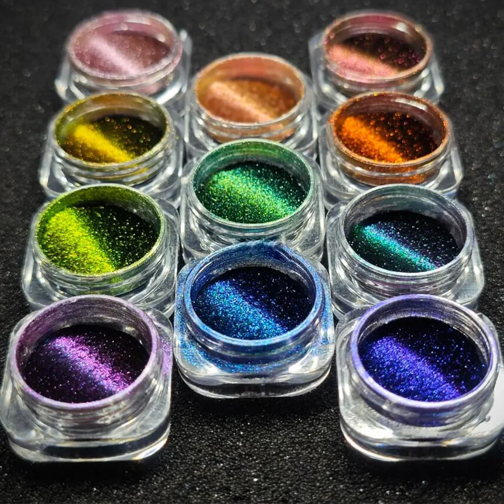 

500g Cat Eye Chrome Nail Powder Holographic Effect Chameleon Glitter Chrome Pigment Dust Galaxy Nail Metallic Pigment DIY Decor*