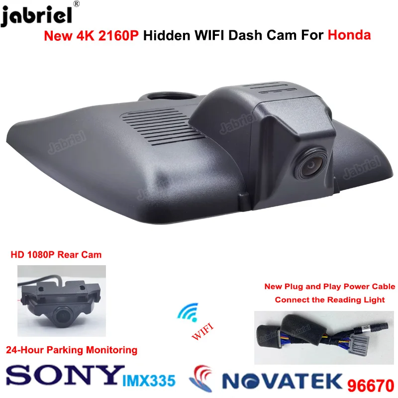 

4K UHD 2160P Car Dvr 24H Dash Cam Front and Rear Camera For Honda Jazz GR9 For Honda Fit 2019 2020 2021 2022 Video Recorder EDR