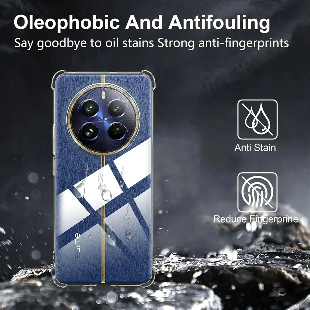 HAOYE Cover per OPPO Realme 14 Pro+ Plus 5G, Custodia in TPU a gradiente Colori, [Rinforzare la con Angoli] Custodia Trasparente Silicone Morbida