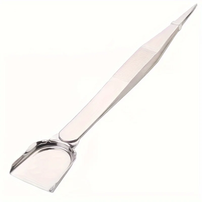 1PC Slotted Gemstone Clip with Spatula Stainless Steel Diamond Clip Tweezers Jewelry Gold Tools Tweezers
