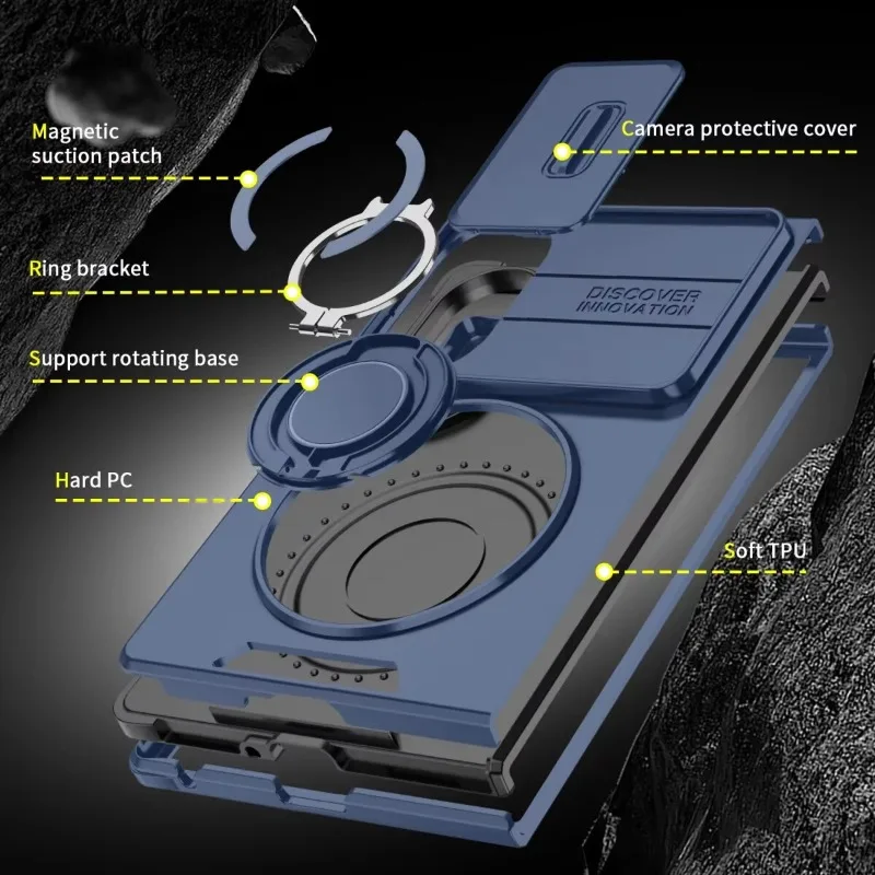 Luxurious Scratch-Resistant and Durable Armor Case with Sliding Camera Cover