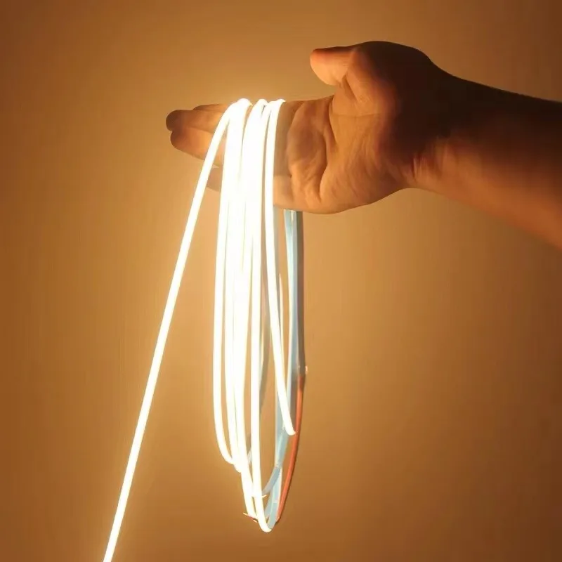 5M DC12V/24V Super Thin 5mm COB LED Strip 384LEDs/m Soft Flexible Light Bar Warm Cold White for Decor Lighting 3000K 4000K 6000K