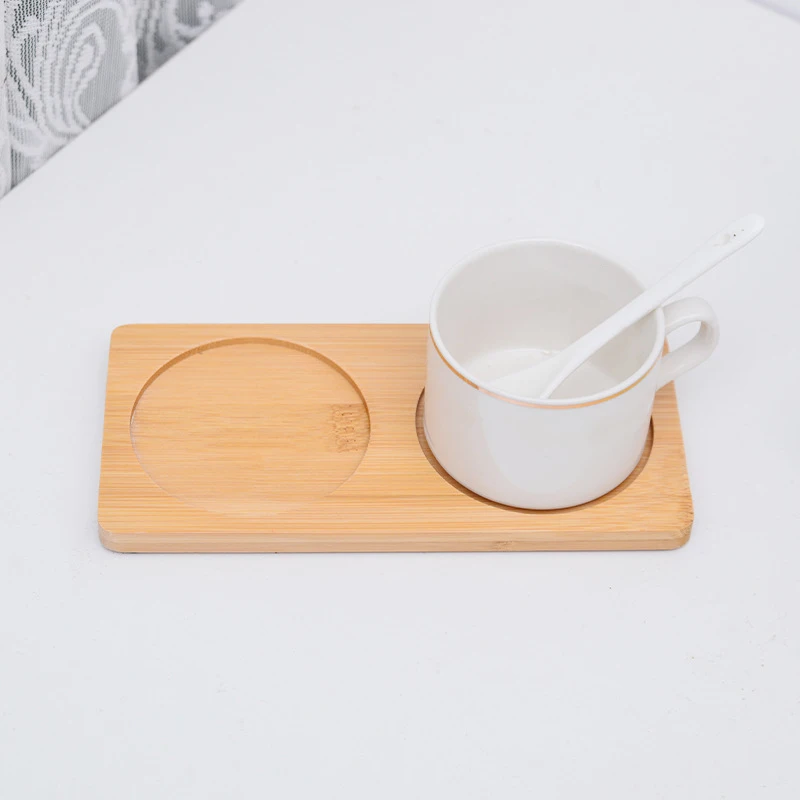 Wooden Tray Multi Bamboo Multi Shape Wooden Holder Pot Tray Coffee Coaster Home Garden Decor Photography Props 5