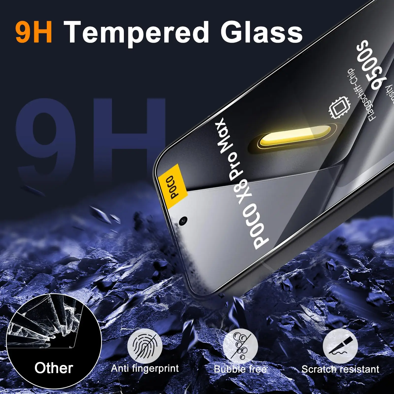 Premium Tempered Glass Screen Protector - 6.83 inch, HD Clear, 9H Hardness, Anti-Scratch, Case Friendly