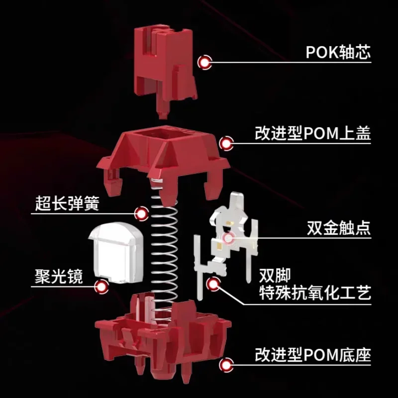 TTC Flame Red V2 Switch Mechanical Keyboard Linear Switch Extended Dust Proof Axis 5pin 45g HIFI 24mm Quick Trigger For Gaming 5 S8bcf2c5f3f264314a2741dddc9b51463I