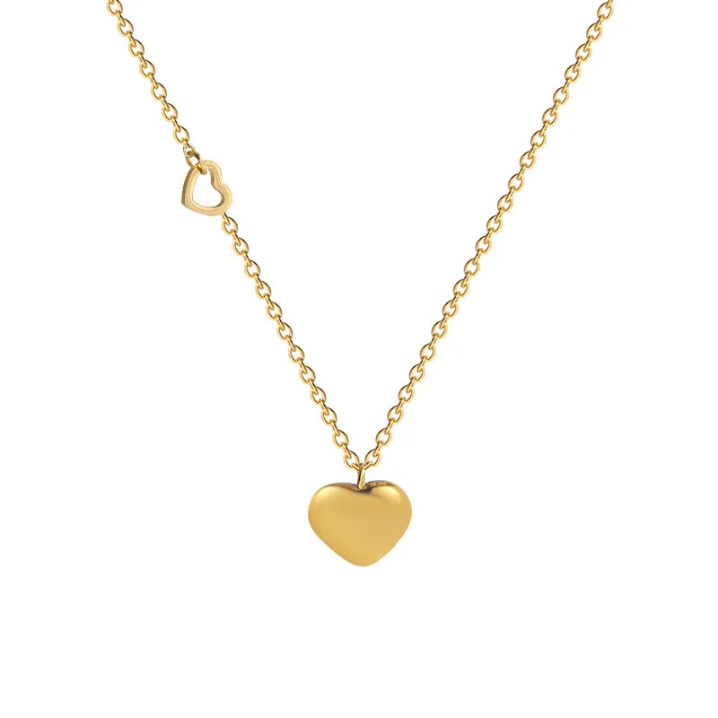 

Simply Connect Two Love Hearts Zircon Chain Pendant Necklace Nimble Mother's Day Woman Wedding Family Friend Jewelry