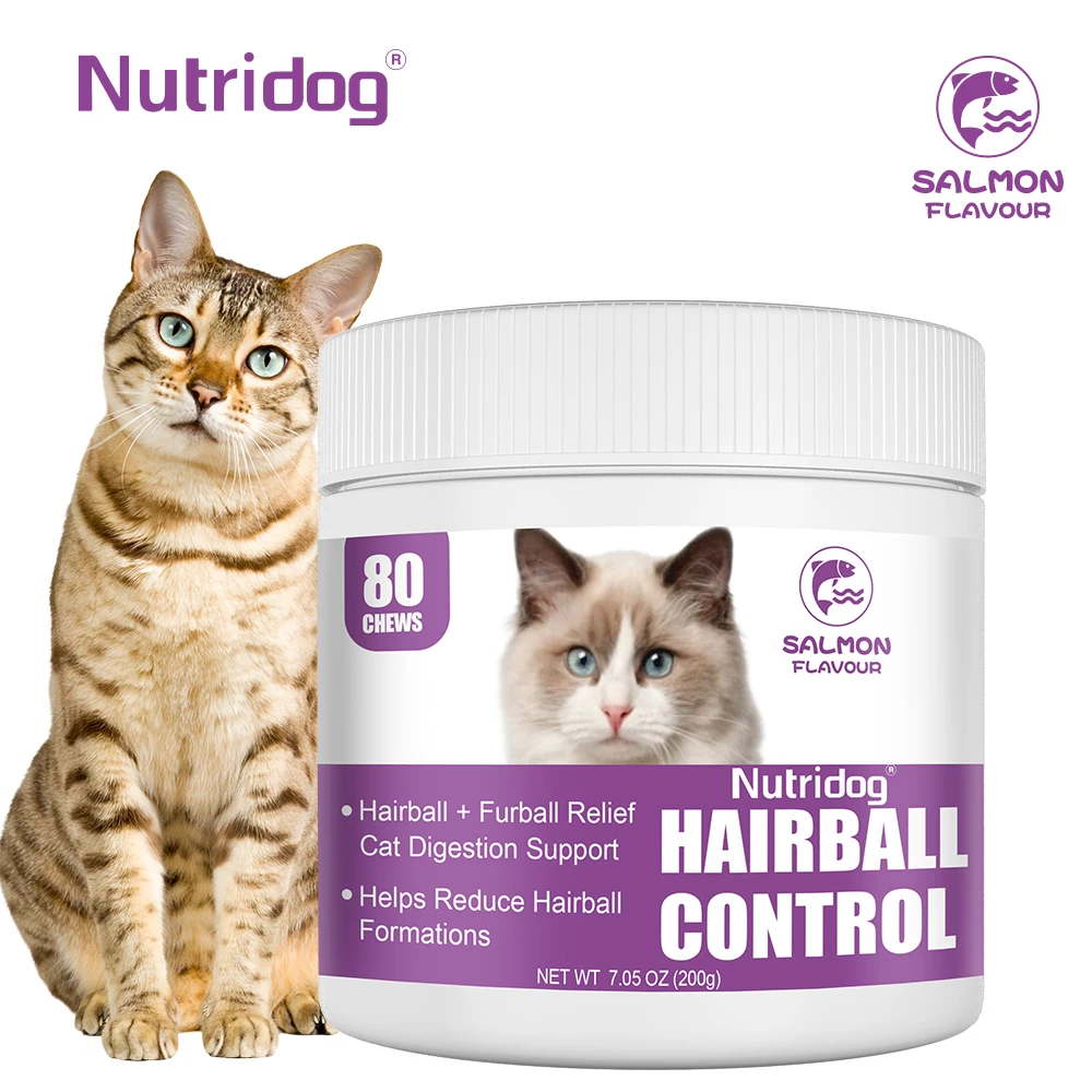 Hairball Treats for Cats With Omega 3&6, Psyllium Husk& Biotin For Hairball Control, Digestive Health & Skin Support 1