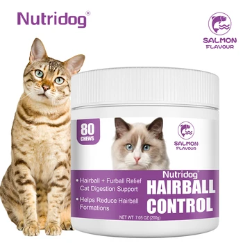 Hairball Treats for Cats With Omega 3&6, Psyllium Husk& Biotin For Hairball Control, Digestive Health & Skin Support 1