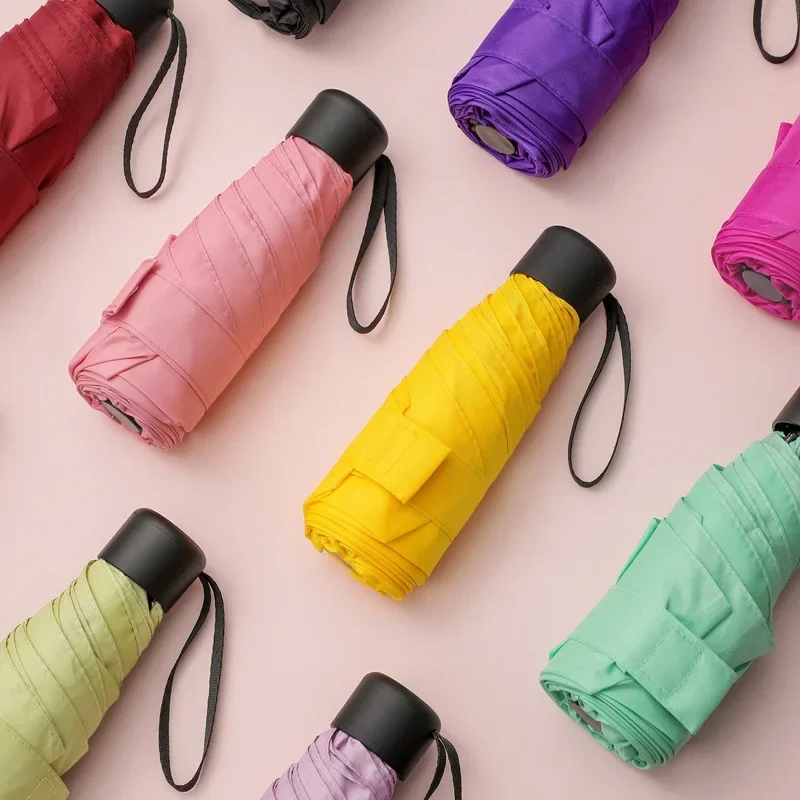 180g Small Fashion Folding Umbrella Rain Women Gift Men Mini Pocket Parasol Girls Anti-UV Waterproof Portable Travel
