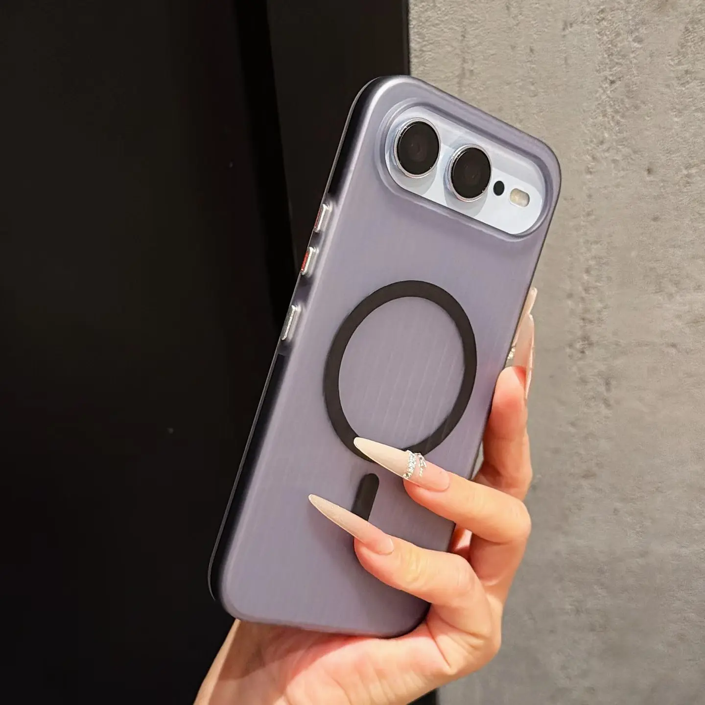 Corrugated Pattern Non-Slip Magnetic Case with Matte Finish