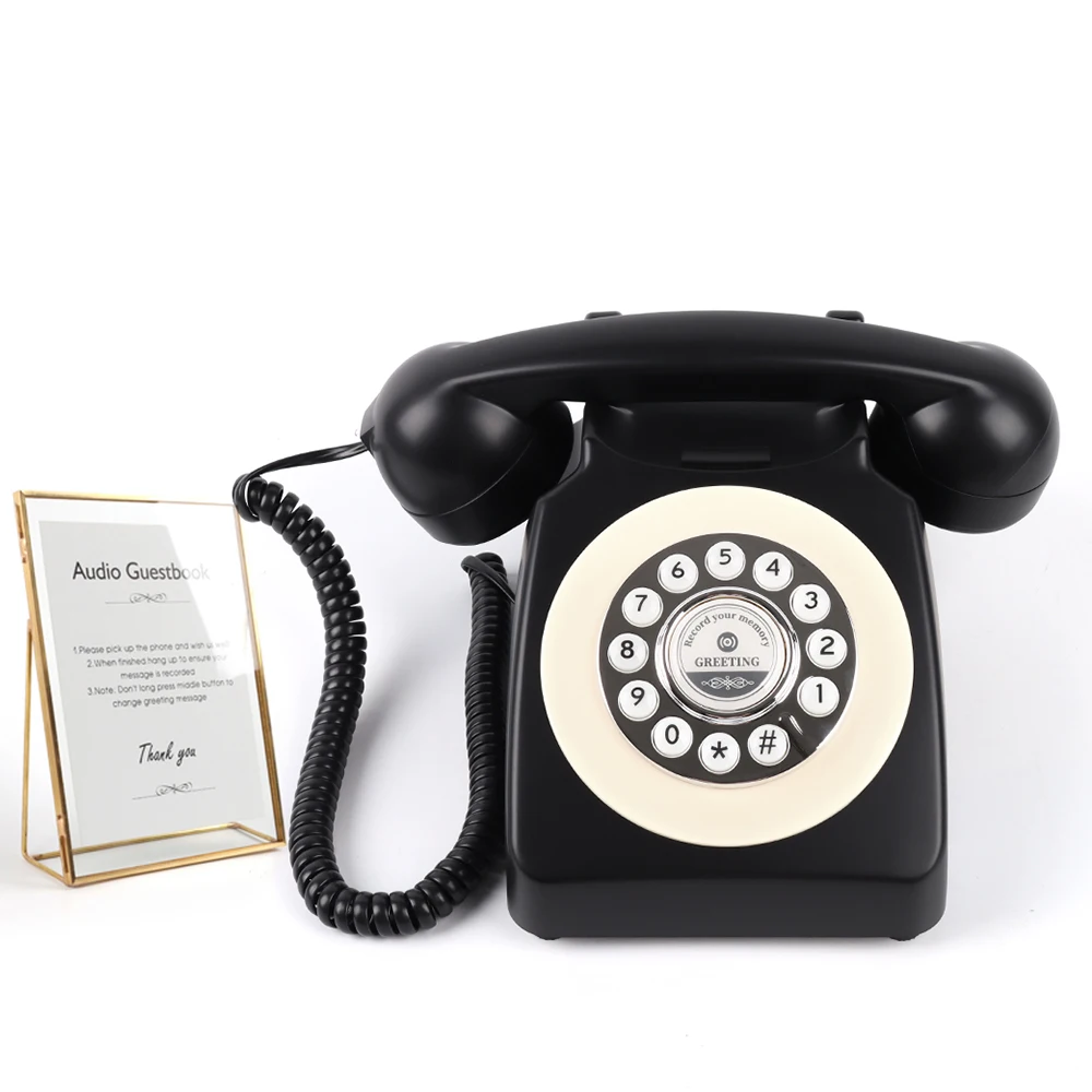 Audio Guest Book Wedding Phone Record Voicemail with Audio Guestbook Vintage telephone for Parties Weddings Birthdays landline phone