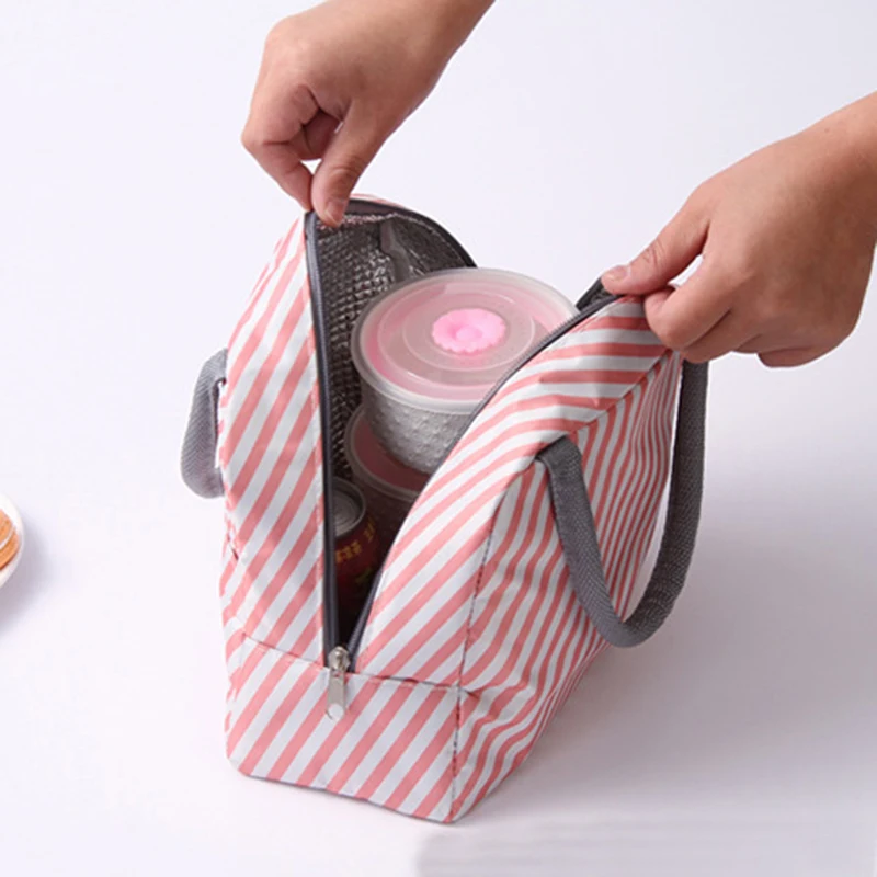 Functional Pattern Cooler Lunch Box Portable Insulated Canvas Lunch Bag Thermal Food Picnic Bags For Women Kids