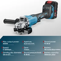 Meuleuse d'angle électrique sans balais 12000 tr/min 125 mm à vitesse variable, machine de découpe, outil de travail du bois pour batterie Makita 18v 2