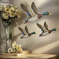 3Pcs Mallard Duck Wooden Wall Decor, Flying Duck Wall Art for Rustic Home Decoration 2