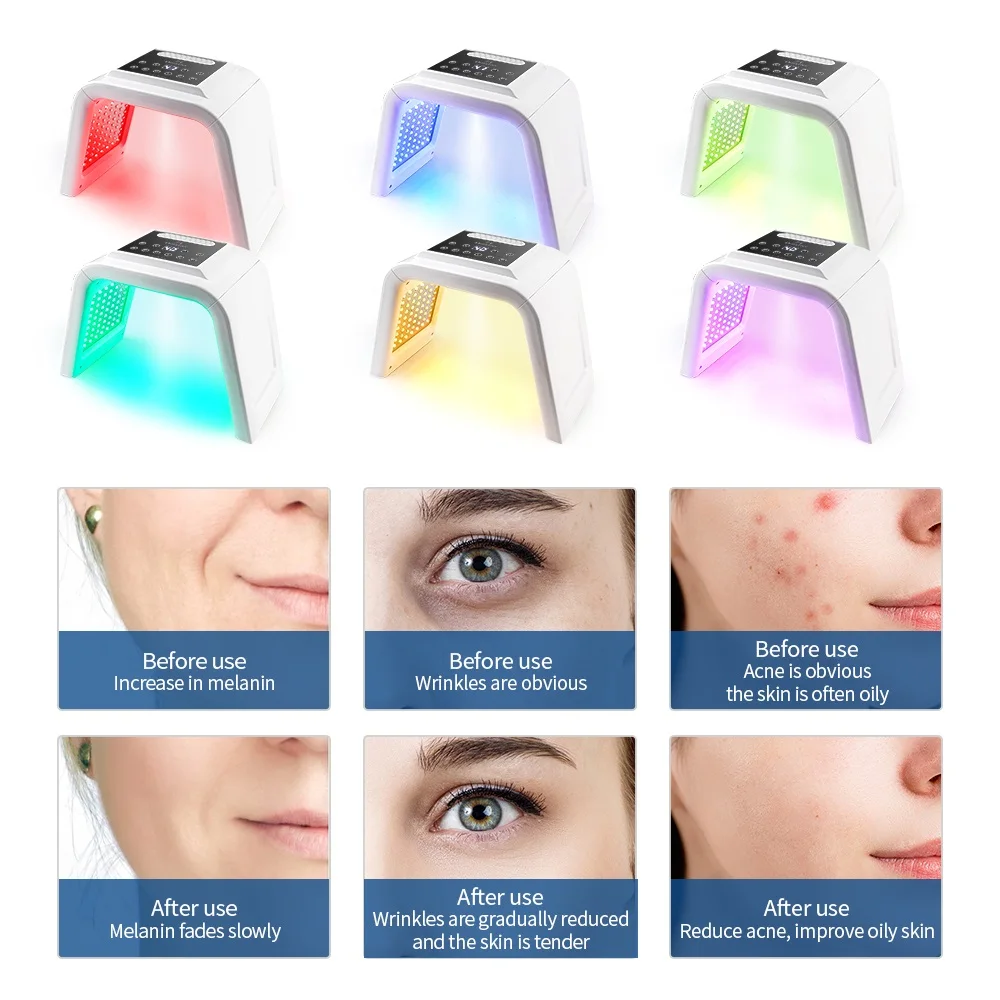 Portable 7 Colors LED Photon Machine Nano Spray Skin Moisturizing Face Steamer Facial SPA Salon Face&Body LED Mask PDT Machine