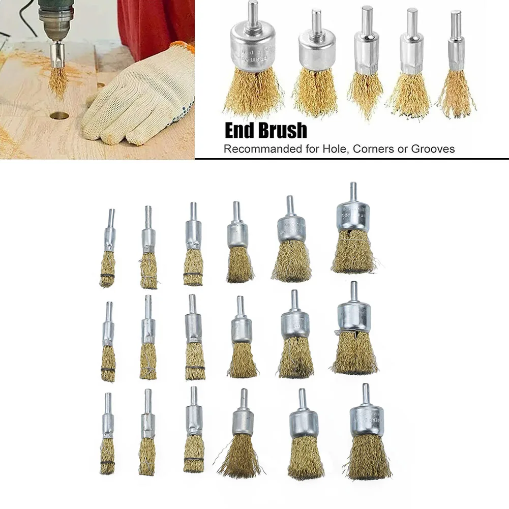 

Copper Brush Steel Wire Wheels Brushes Drill Rotary Tools Polishing Dremel Rotary Tools Metal Rust Removal Brush Set Accessories