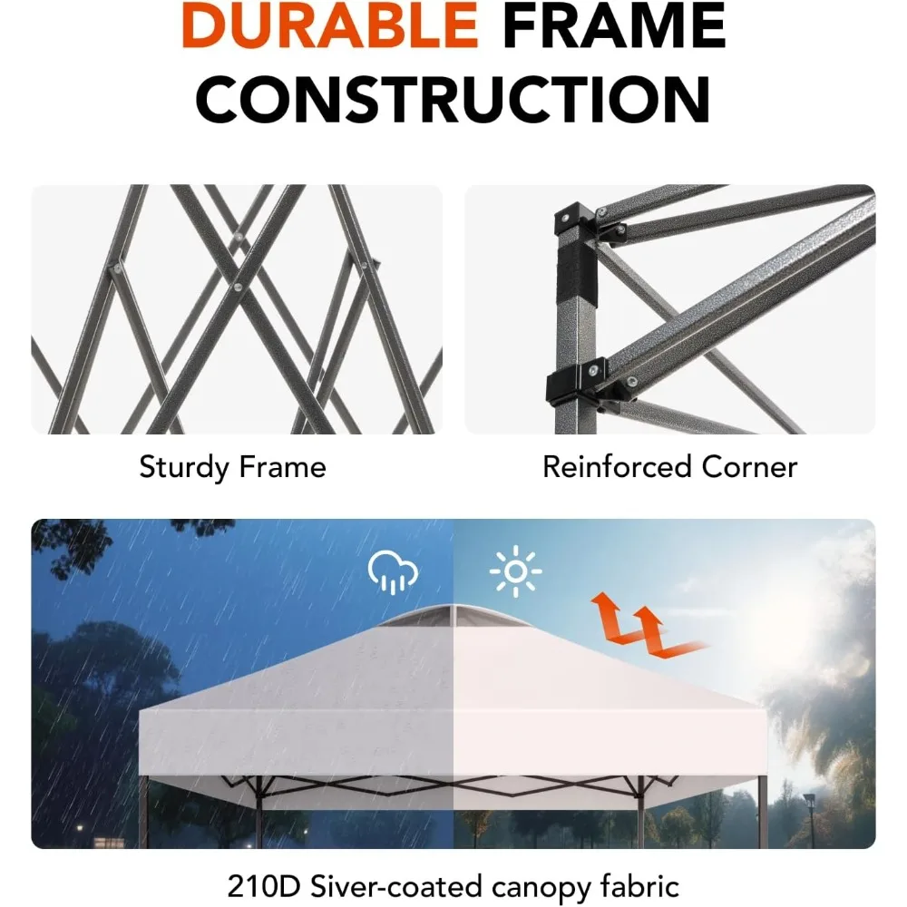 10x10ft 1-Person Setup Pop Up Canopy Tent 4