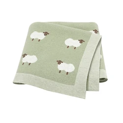 Cozy Knitted Cotton Baby Blanket - Soft Swaddle Wrap & Cuddle Quilt (82W1576)