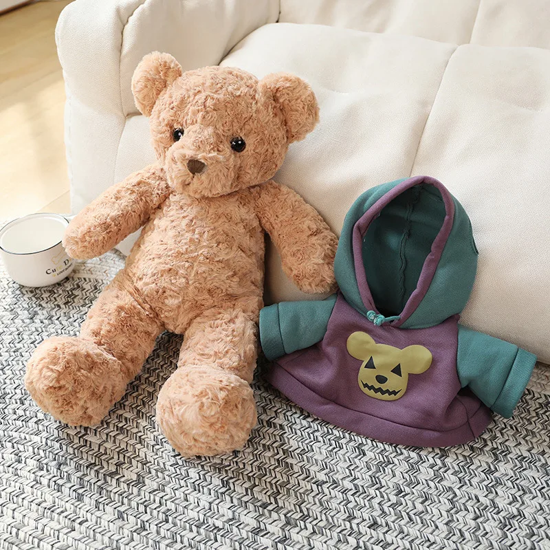 

50-70cm Big Teddy Bear Plush Toy Stuffed Animal Soft Dressed Bear with Hoodie Accompany Doll Toys for Kids Girls Birthday Gift