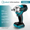 18V Brushless Electric Wrench 1/2 inch Rechargeable Cordless Impact Wrench Power Tools for Makita 18V Battery Without Battery 2