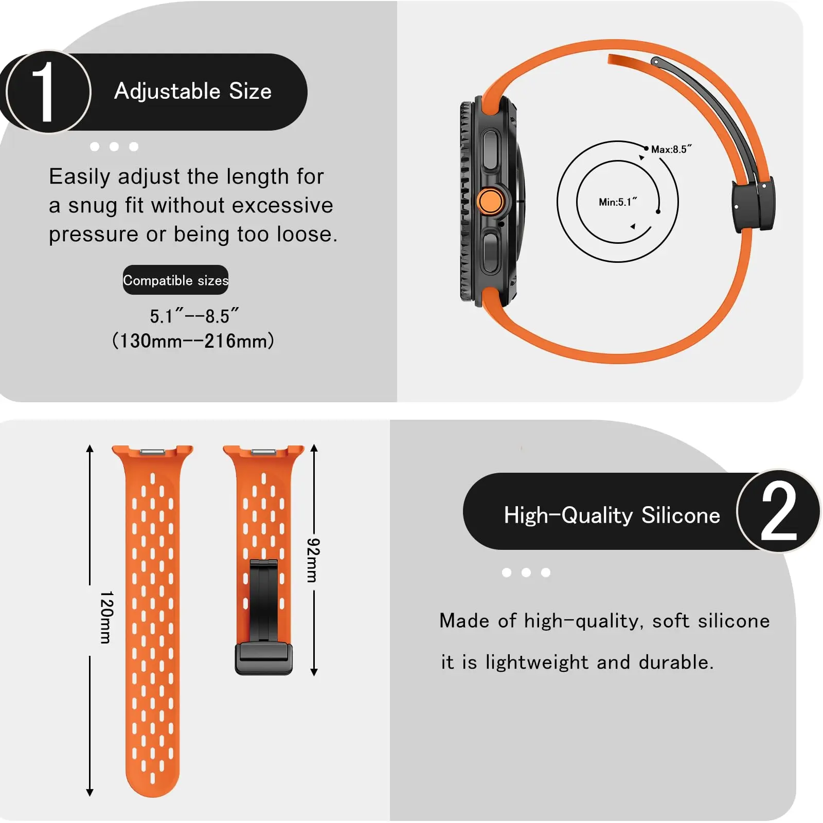 Magnetic Silicone Sports Breathable Strap