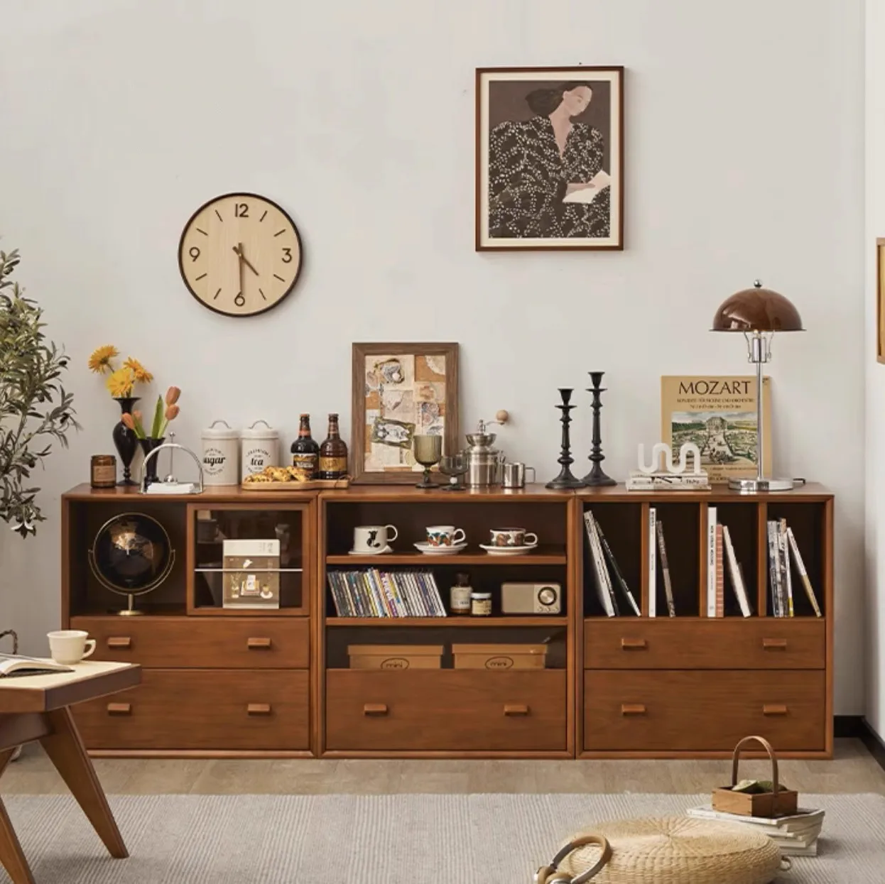 

Free combination cabinet, display cabinet, living room, household TV cabinet, short cabinet, storage cabinet