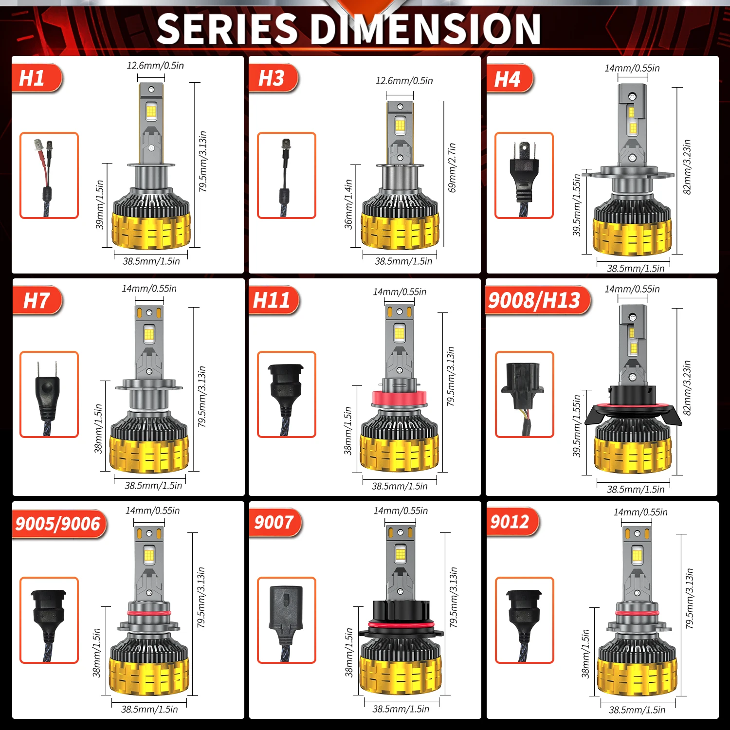 HYNBYZJ 880W H7 H4 Led Lamp 1000000LM Led Lights For Car H1 H3 H8 H9 H11 HB3 9005 HB4 9006 9007 9012 Hir2 Headlight Bulb led car lights