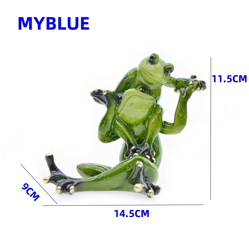 MYBLUE 홈 데코 송진 개구리 아버지 및 아이 조각상, 개구리 입상, 테이블 장식 및 액세서리