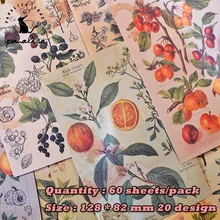  Panalisacraft 60sheets vintage junk journal paper pieces Scrapbooking paper pack handmade craft paper Background pad card 