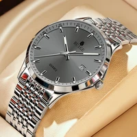 RUIGE New Men's Quartz Watch Night Glow Waterproof Men's Famous Watch Fashionable Original Stainless Steel Band Watch 2