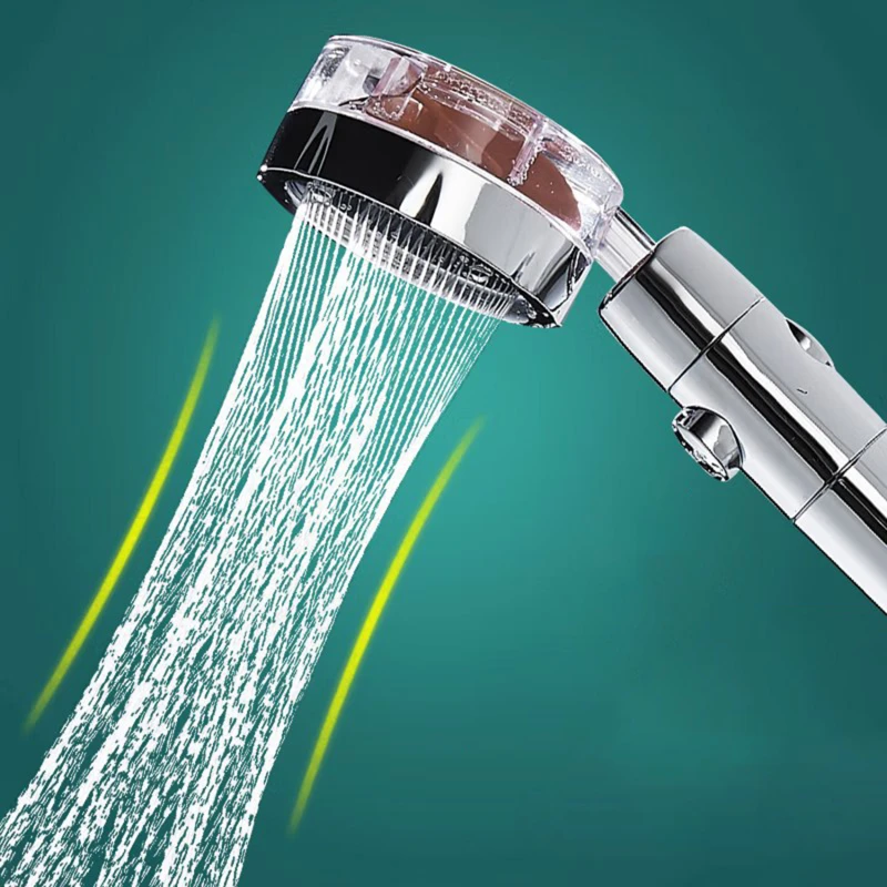 

New Adjustable Button Built-in Filter Handheld Shower Head Design Propeller Bathroom Shower Head High Pressure Water Saving
