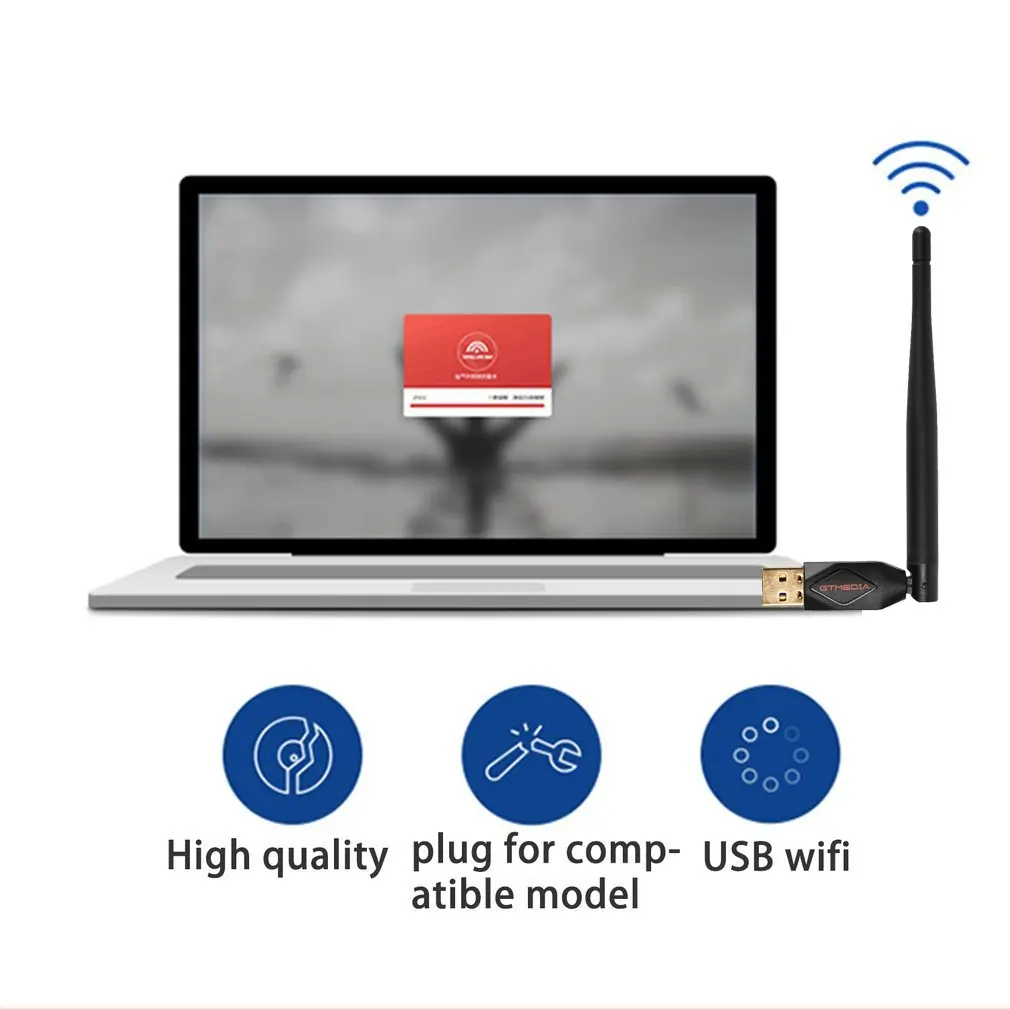 Detectorcatty FREESAT USB WiFi with Antenna Work for Freesat V7 V8