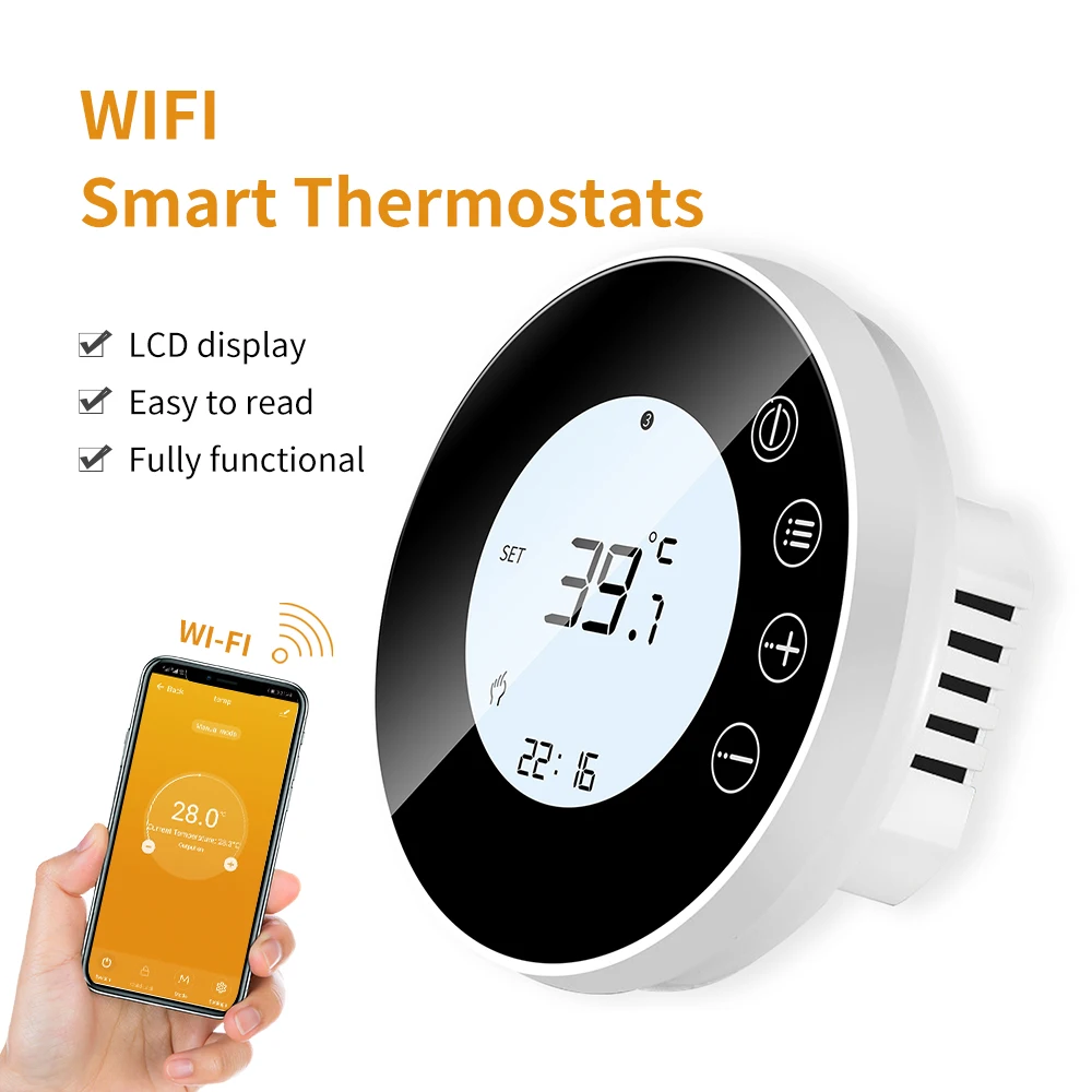 16A Smart Wifi Thermostat Warm Floor Electric Heating Temperature  Controller LCD Screen Remote APP Control - AliExpress
