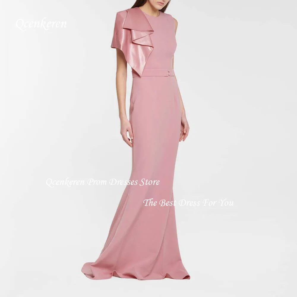 

Qcenkern One-Shoulder Pink Evening Gown 2023 Ladies Special Occasion Formal Dress Saudi Wedding Party Mermaid Prom Dress