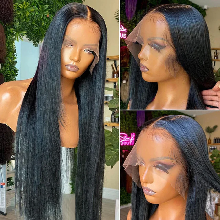 Bone Straight 13x6 Lace Frontal Wigs Brazilian PrePlucked 13x4 Lace Front Human Hair Wigs For Women 4x4 Closure Wig Pre Plucked