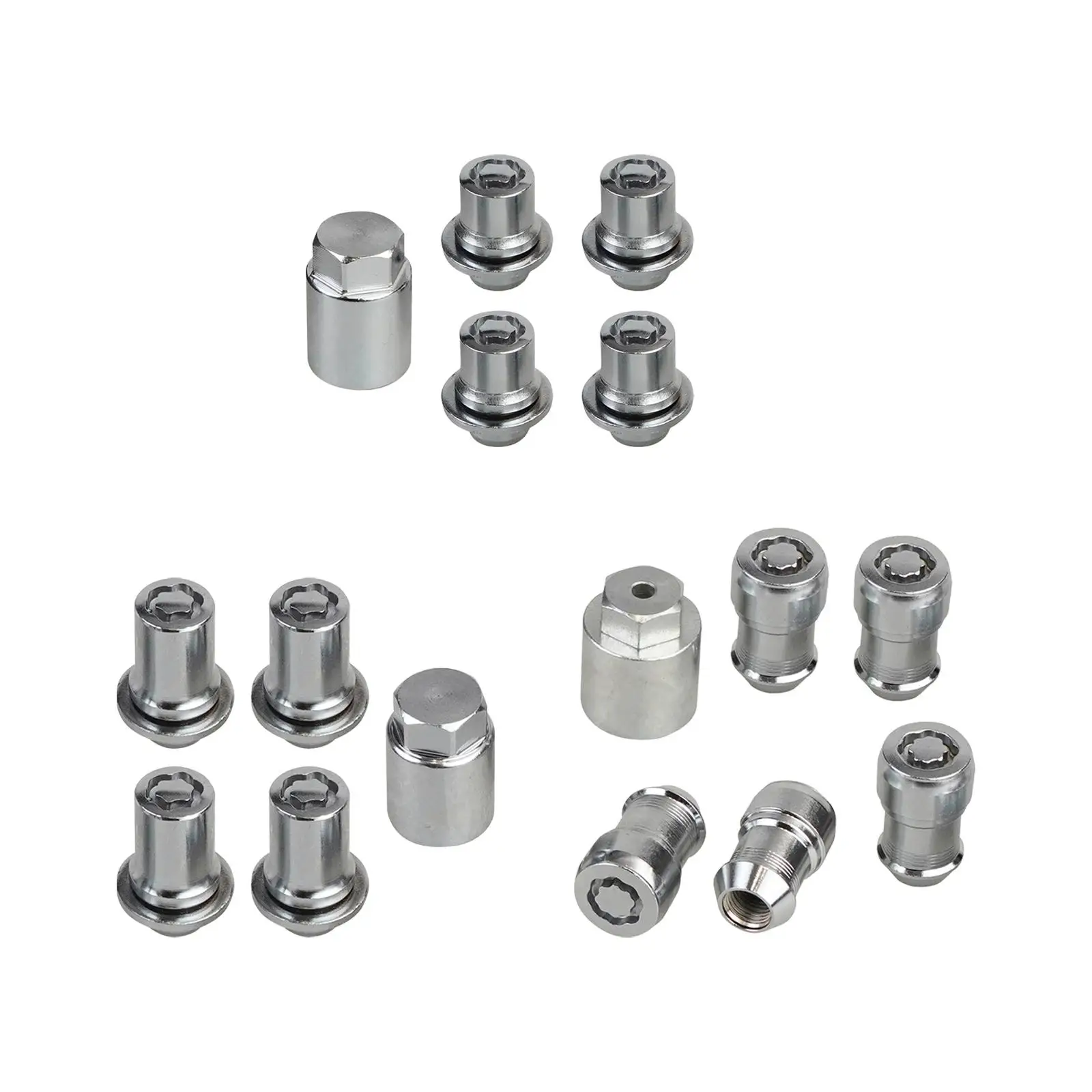 Wheel Lock Lug Nuts Set Metal Security Spare Parts Fitments Replacement