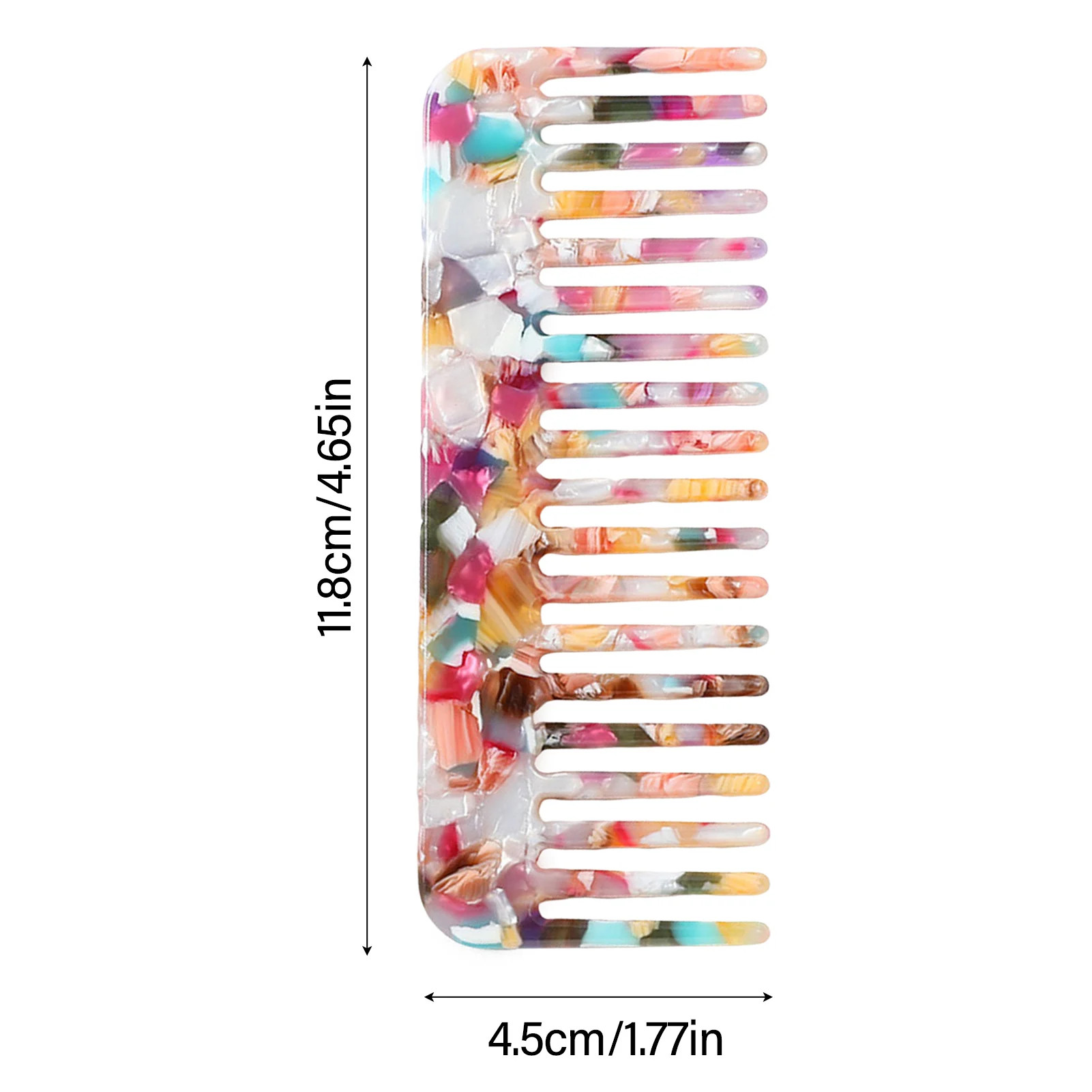 Colorful Hair Combs Fashion Wide Teeth Hairdressing Comb Marbling Anti-static Massage Hairbrush Professional Hair Styling Tools 4