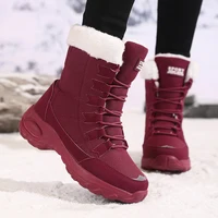 New Winter Women Boots High Quality Warm Snow Boots Lace-up Comfortable Ankle Boots Outdoor Waterproof Hiking Boots Size 36-43 - Image 4