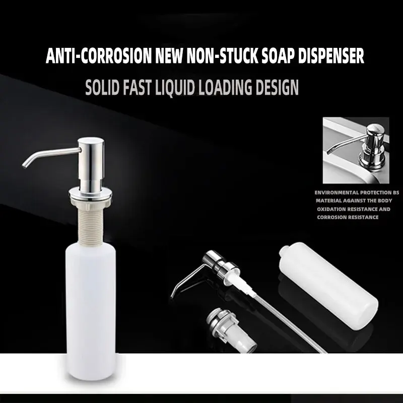Kitchen Sink Countertop Press Pump Apparatus 350 Ml Stainless Steel Reusable Pump Head Extension Tube Liquid Bottle Sink