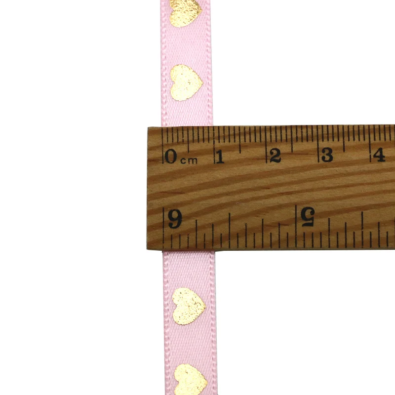 (10 미터/롤) 1cm 핫 스탬핑 복숭아 하트 리본 사랑 리본 발렌타인 데이 포장 수제 선물 포장 장식 DIY