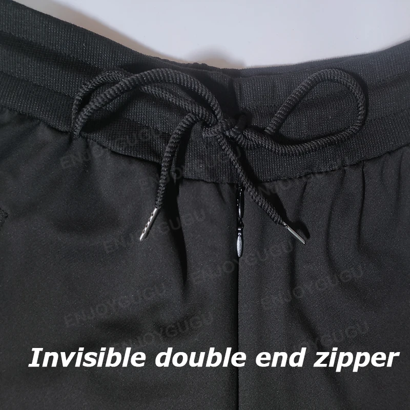 Summer Double-Layer Sports Casual Shorts Men's Invisible Open Crotch Running Breathable Stretch Quick-Drying Pants Outdoor Sex