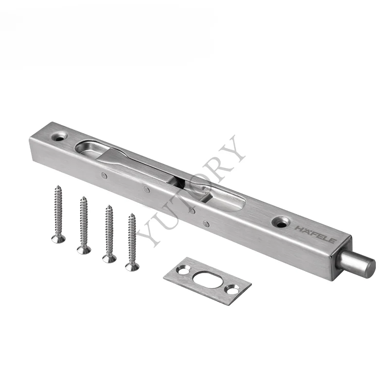 Dark latch 8 inch stainless steel gold brushed wooden door buckle double door invisible bolt