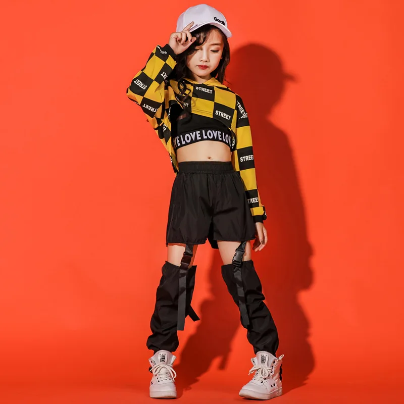 Girl Hip Hop Dance Costume Children Hoodie Sweatshirt Top